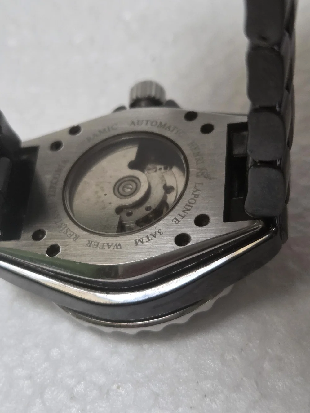 HENRI LaPOINTE AUTOMATIC MOVEMENT VINTAGE 'OPEN HEART' MOON PHASE